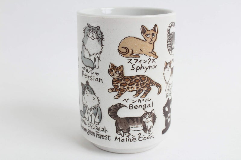 Mino ware Japanese Ceramics Sushi Yunomi Chawan Tea Cup Various Cats made in Japan (Japan Import) YAY050 - Image 2